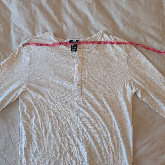 H&M, Henley long sleeve,  marle Grey, Size M - Picture 9 of 9